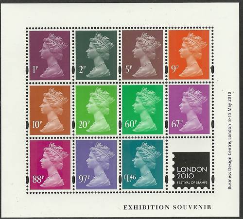 2010 GB - MS3073 - (London 2010) Festival of Stamps Machins MNH